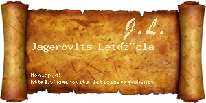 Jagerovits Letícia névjegykártya